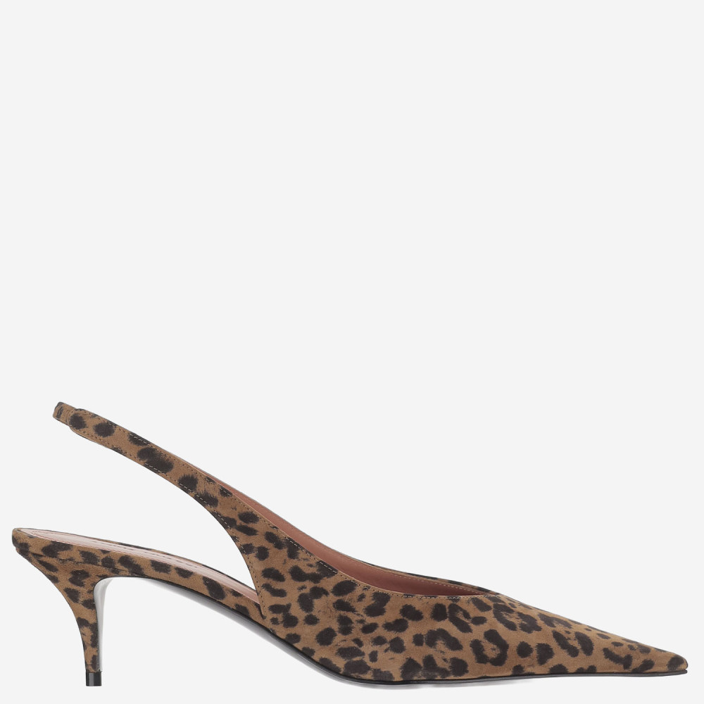 Amina Muaddi 55mm Anok Animal-print Slingback Pumps In Animal Print