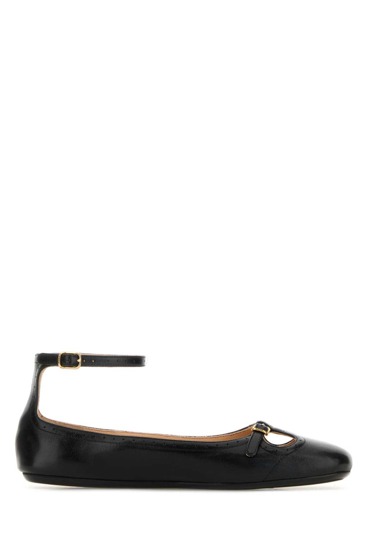 Chloé Leather Ballerina Shoes Featuring Buckle Detail In Animal Print