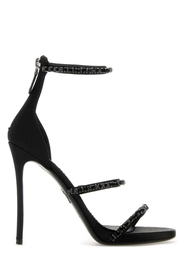 Dsquared2 Black Open Toe Heels In Black