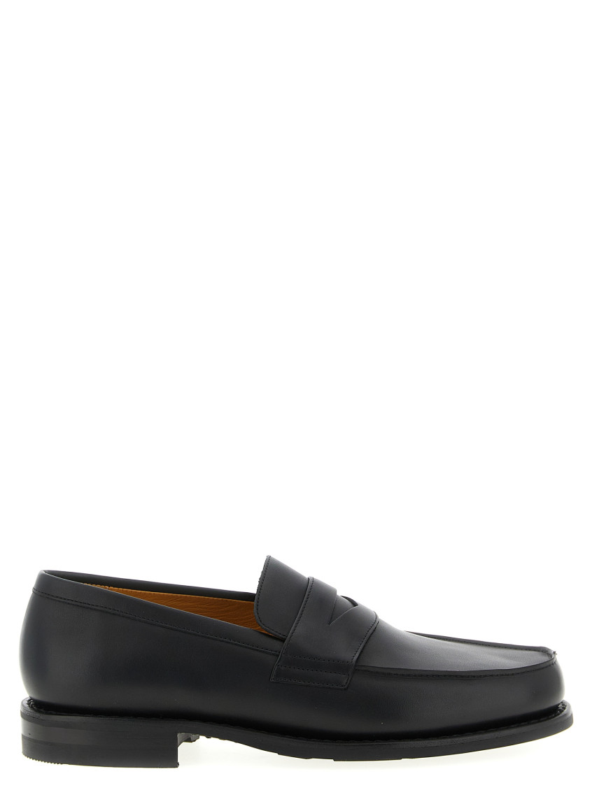 Paraboot Round Toe Loafers Featuring Penny Strap In Black
