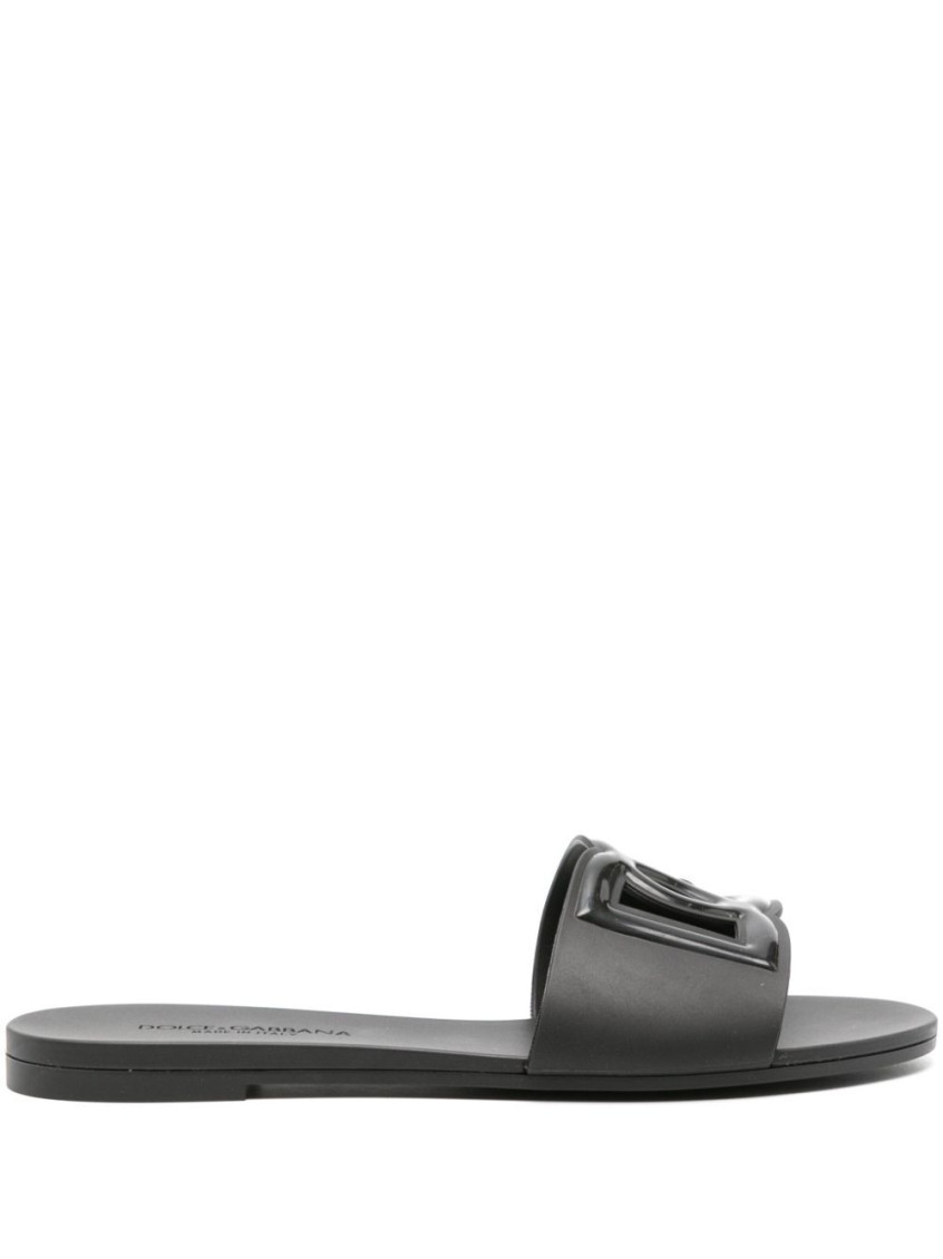 Shop Dolce & Gabbana Black Slip On Flats