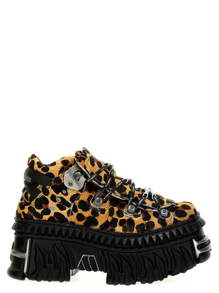 VETEMENTS LEOPARD PRINT PLATFORM SNEAKERS 