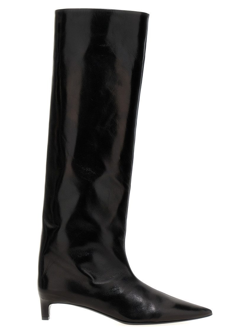 Shop Jil Sander Black Leather Boots