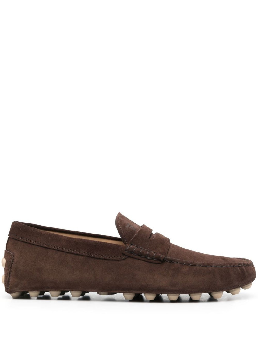 Tod's Man Loafers Chocolate Brown Size 7.5 Leather In Multi
