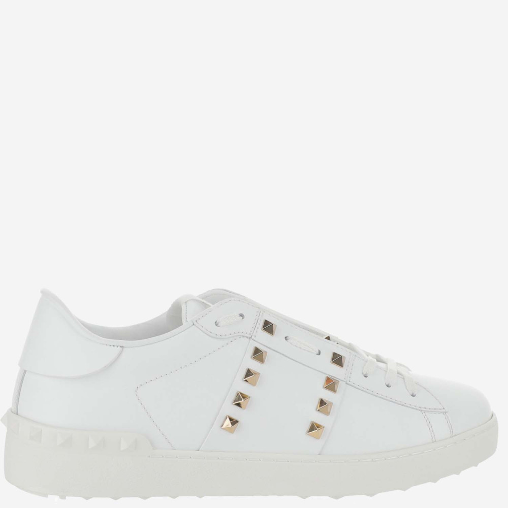 Shop Valentino White Round Toe Sneakers