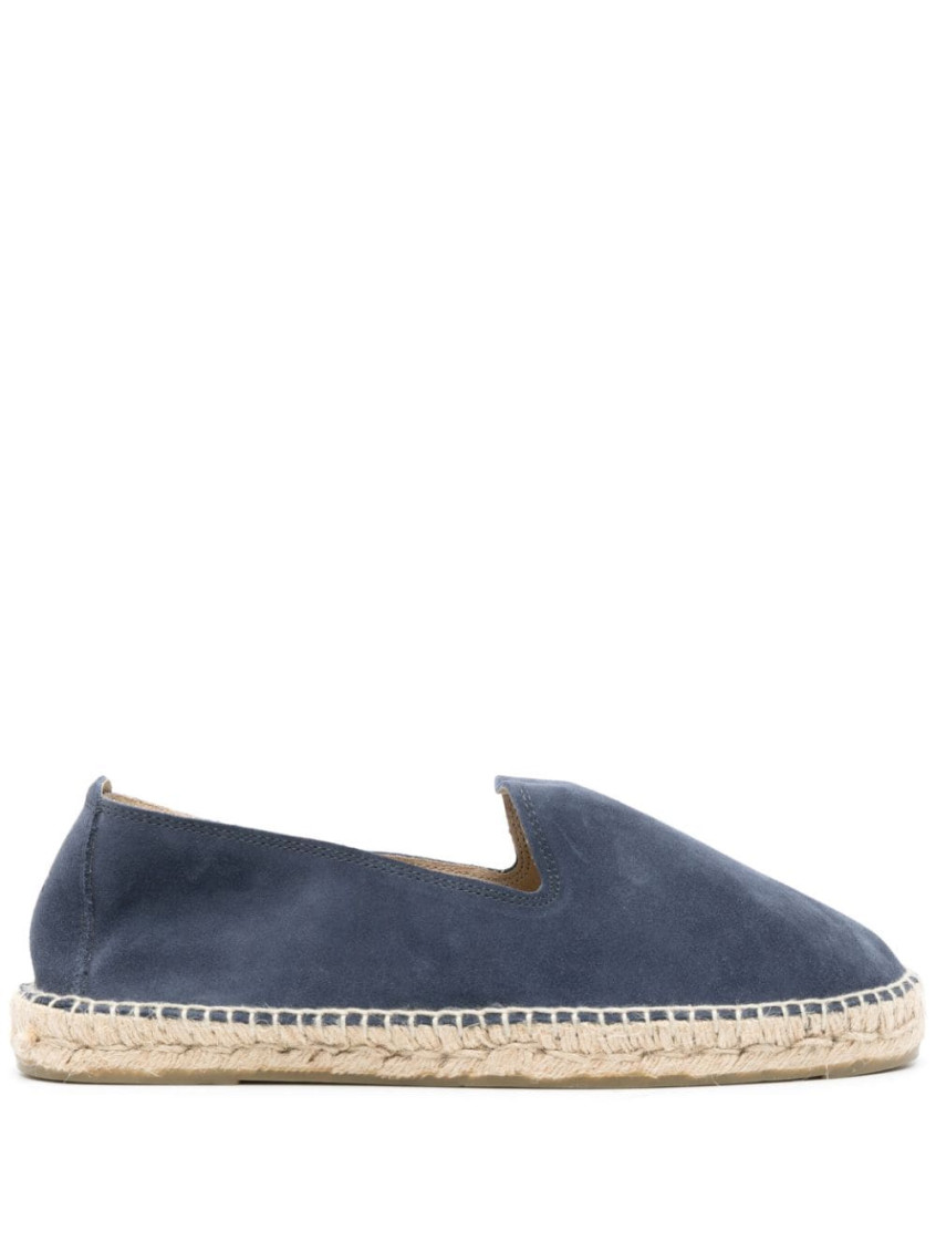 Manebi Palm-tree Embroidered Espadrilles In Blue
