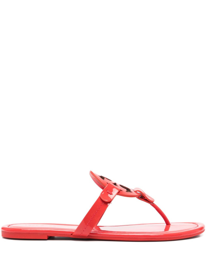 Tory Burch Leather Thong Sandals Featuring Cut-out Detail