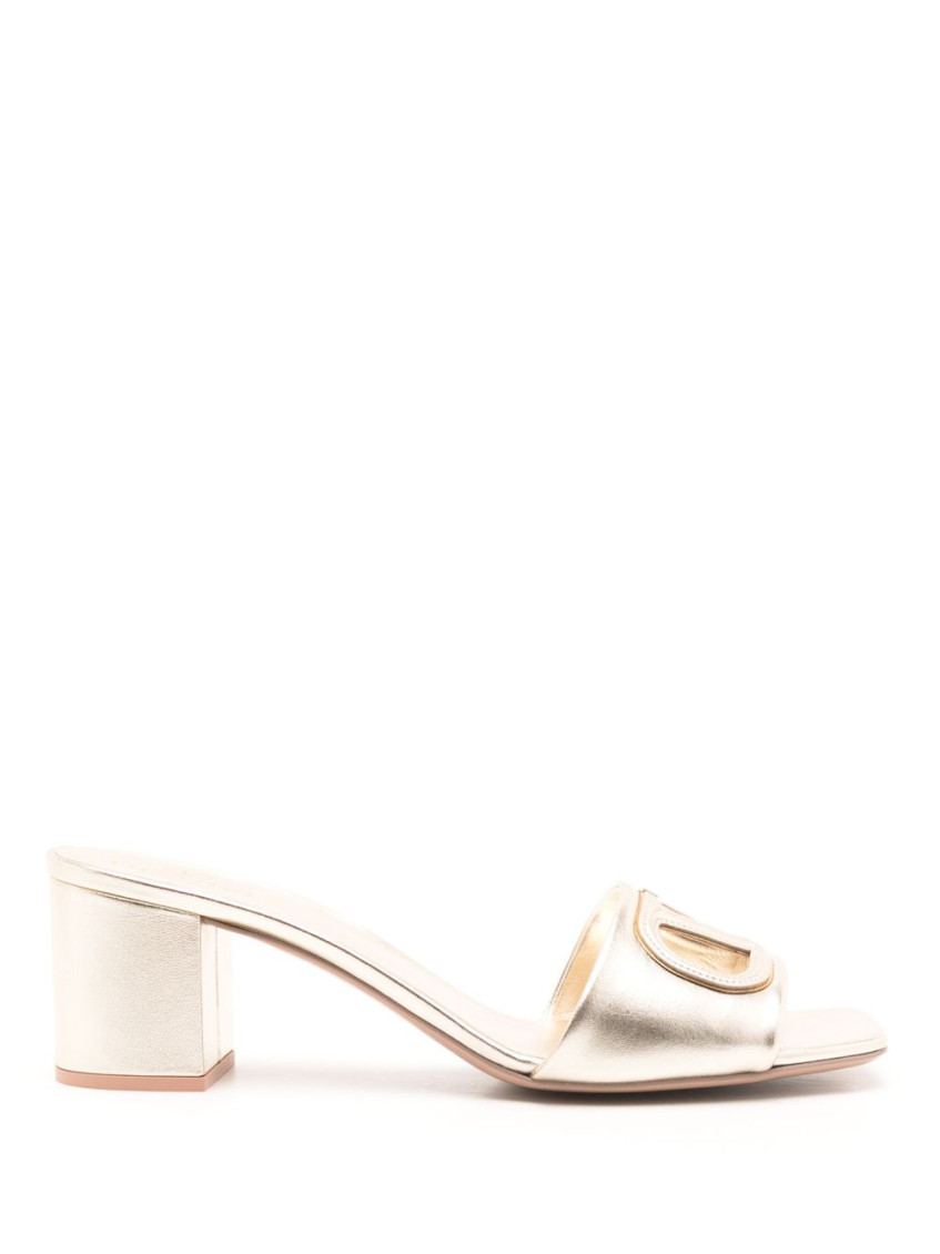 Valentino Garavani Vlogo Cut-out Leather Mules