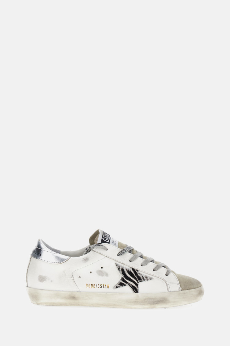 Golden Goose Deluxe Brand White Leather Super Star Classic Sneakers In White