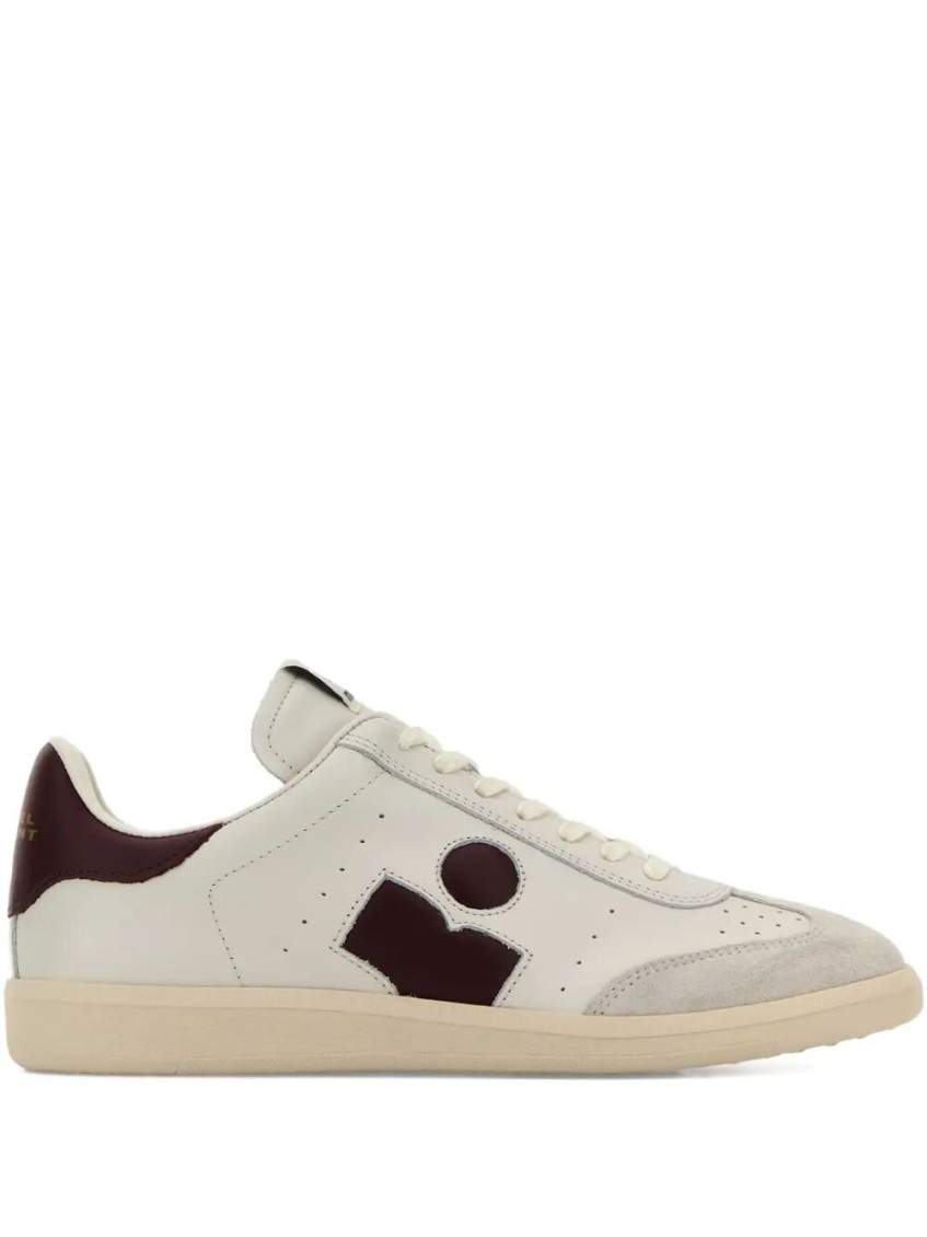 Isabel Marant Bryce Leather Sneakers With Suede Inserts In White