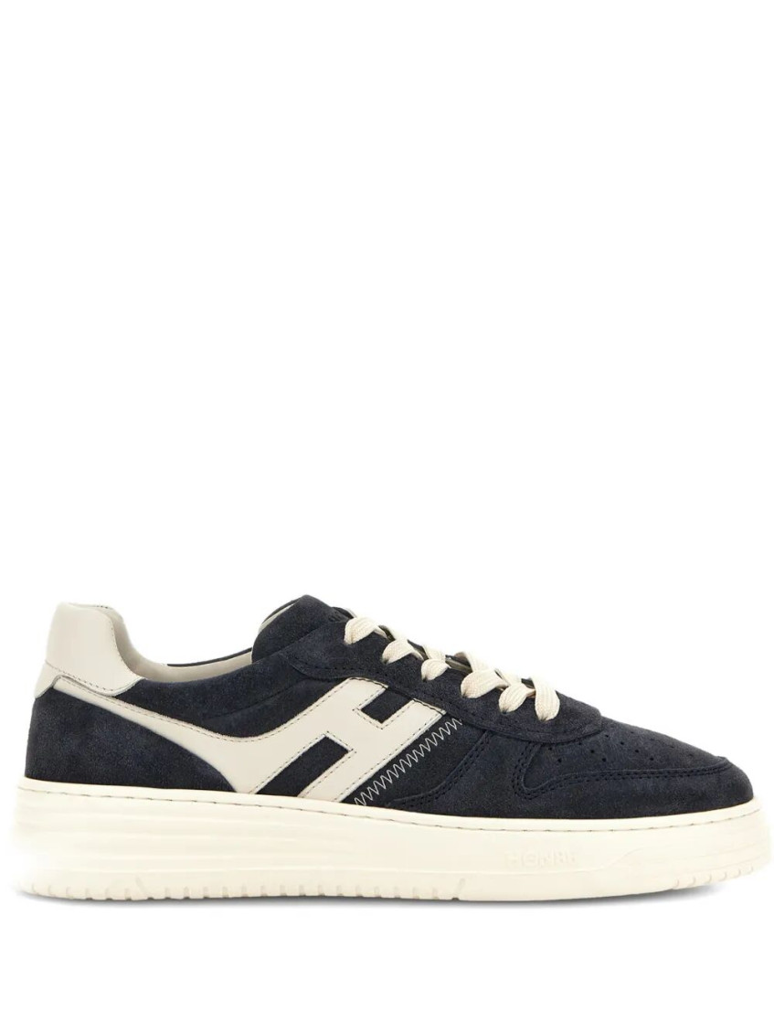 Hogan Midnight Blue Suede Sneakers In Blue