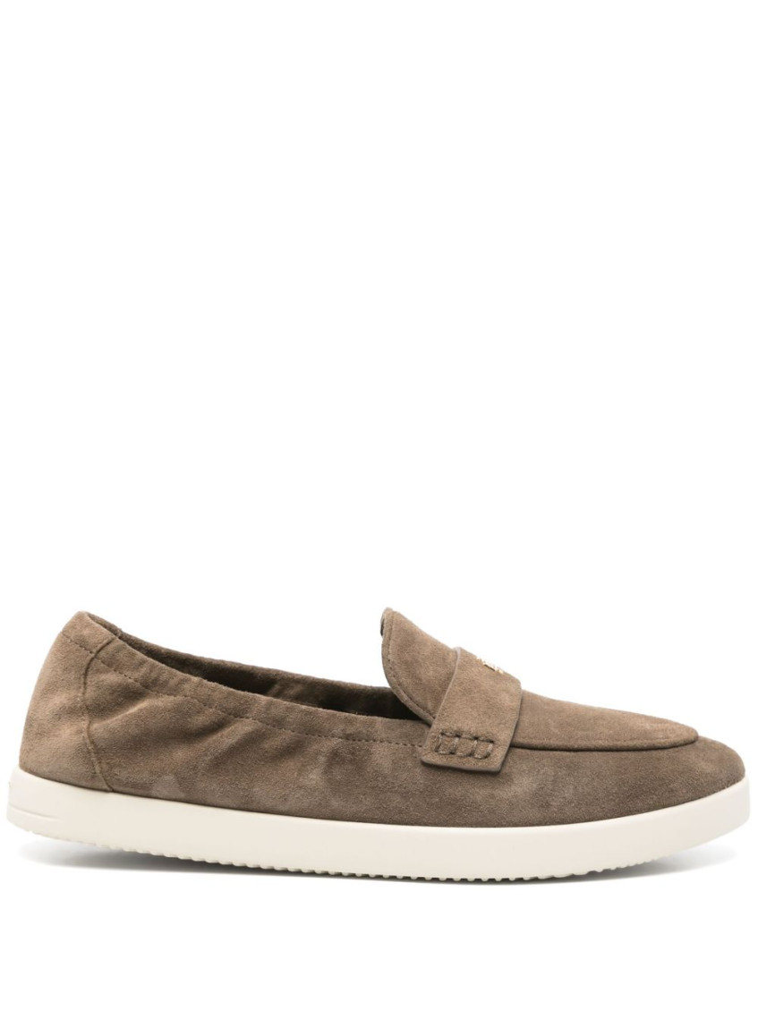 Tory Burch Brown Loafers With Logo Plaque On The Front And Slip-on Design In Brown