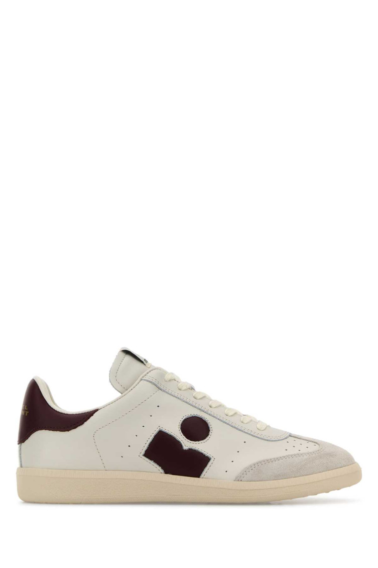 Isabel Marant Bryce Leather Sneakers With Suede Inserts In White
