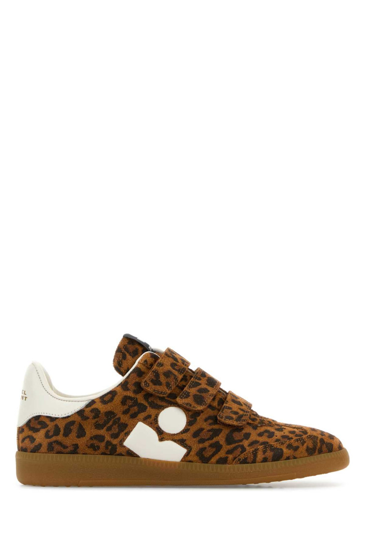 Isabel Marant Leopard Print Suede Sneakers In Animal Print