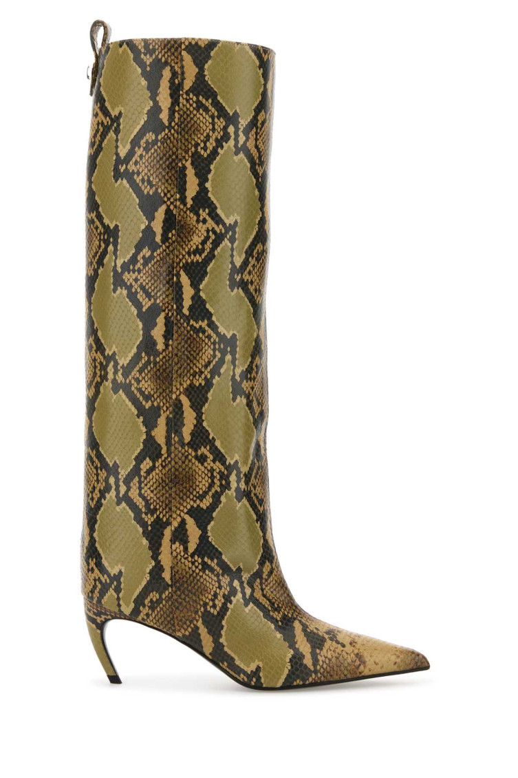 Attico Stivali Lea In Pelle Stampata Donna In Brown
