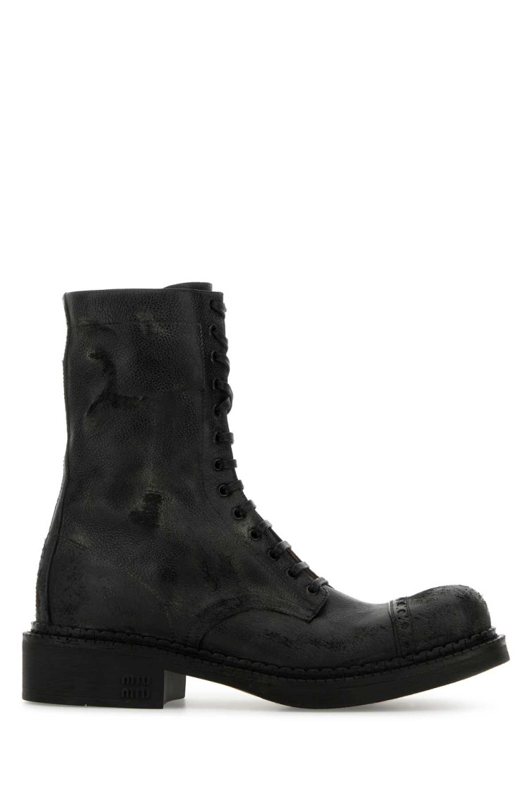 Miu Miu Black Ankle Boots In Black