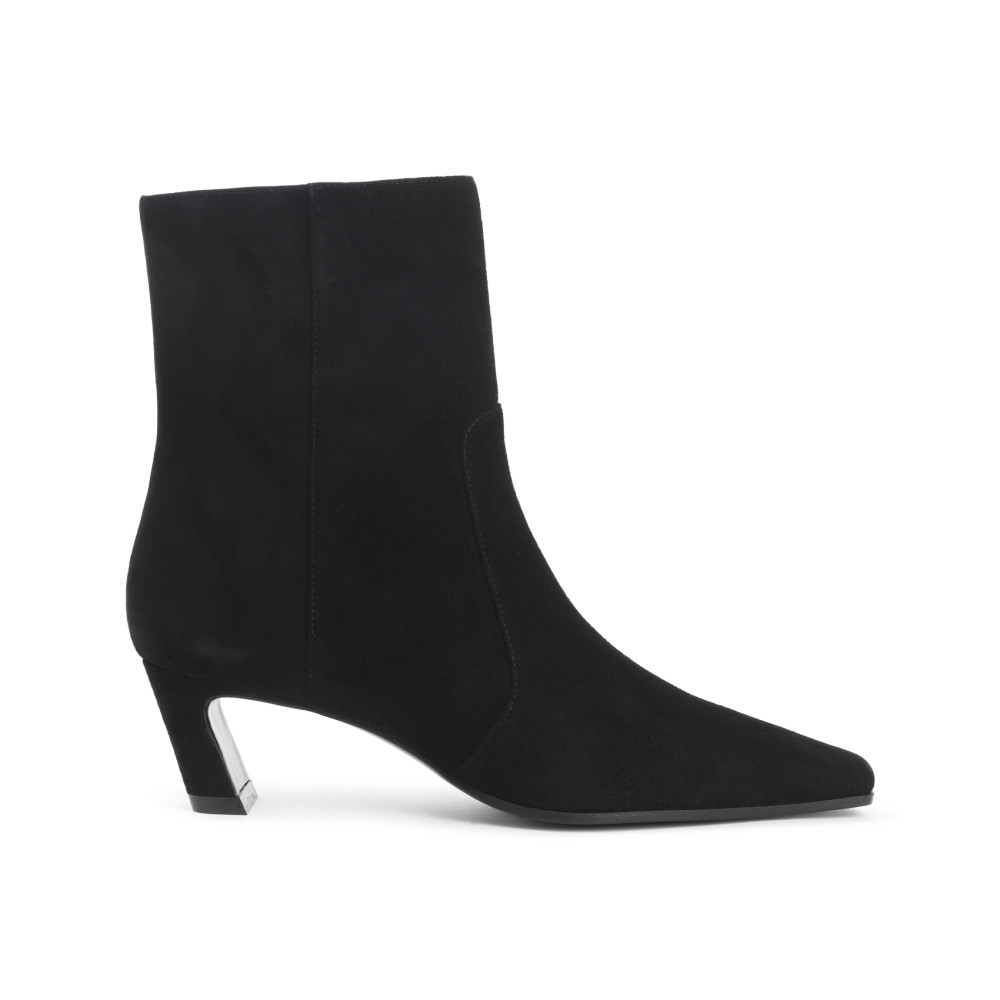 Stuart Weitzman Black Square Toe Boots In Black