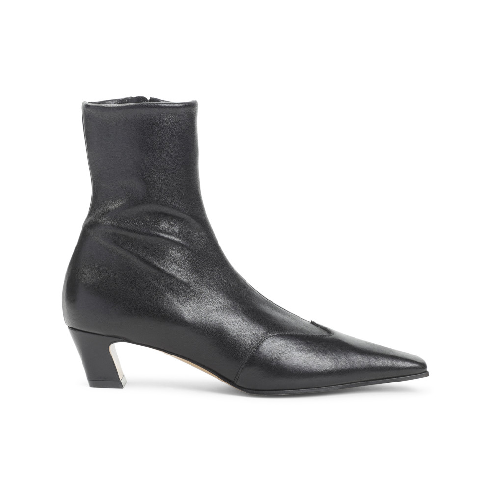 Khaite Black Square Toe Boots In Black