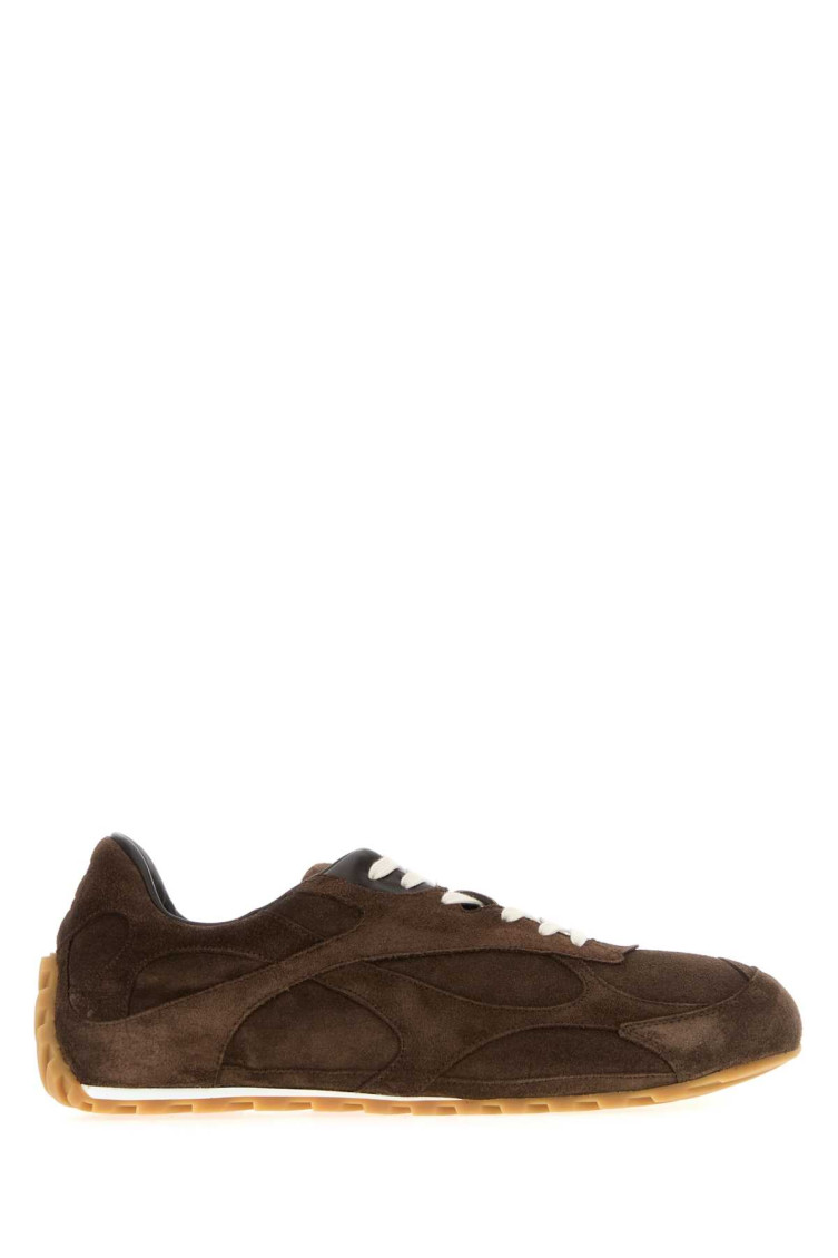 Bottega Veneta Orbit Flash Sneaker Soft Suede In Brown