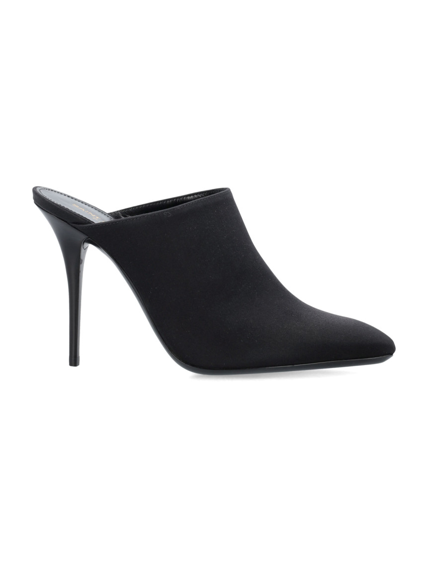 Saint Laurent Black Slip On Mules In Black