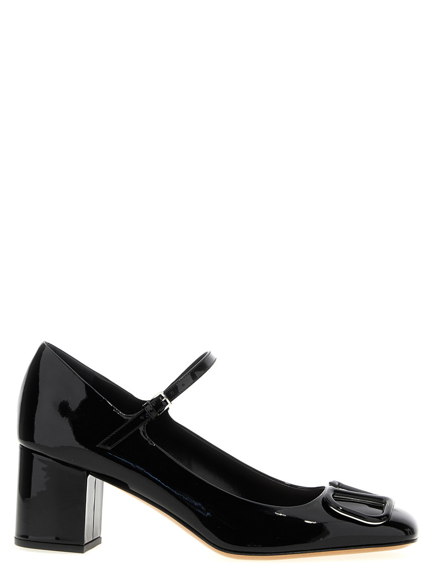 Valentino Vlogo Signature Patent Leather Mary Jane Pumps In Black