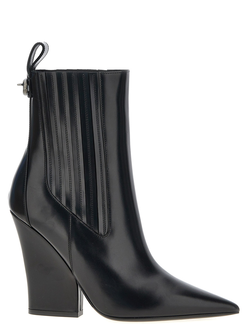 Valentino Vlogo Lockette Booties In Black