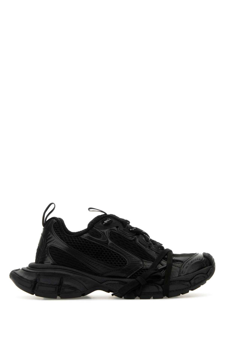 Shop Balenciaga Black Mesh And Rubber Sneakers