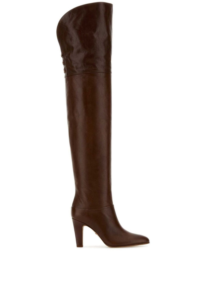 Chloé Brown Leather Eve Boots In Brown