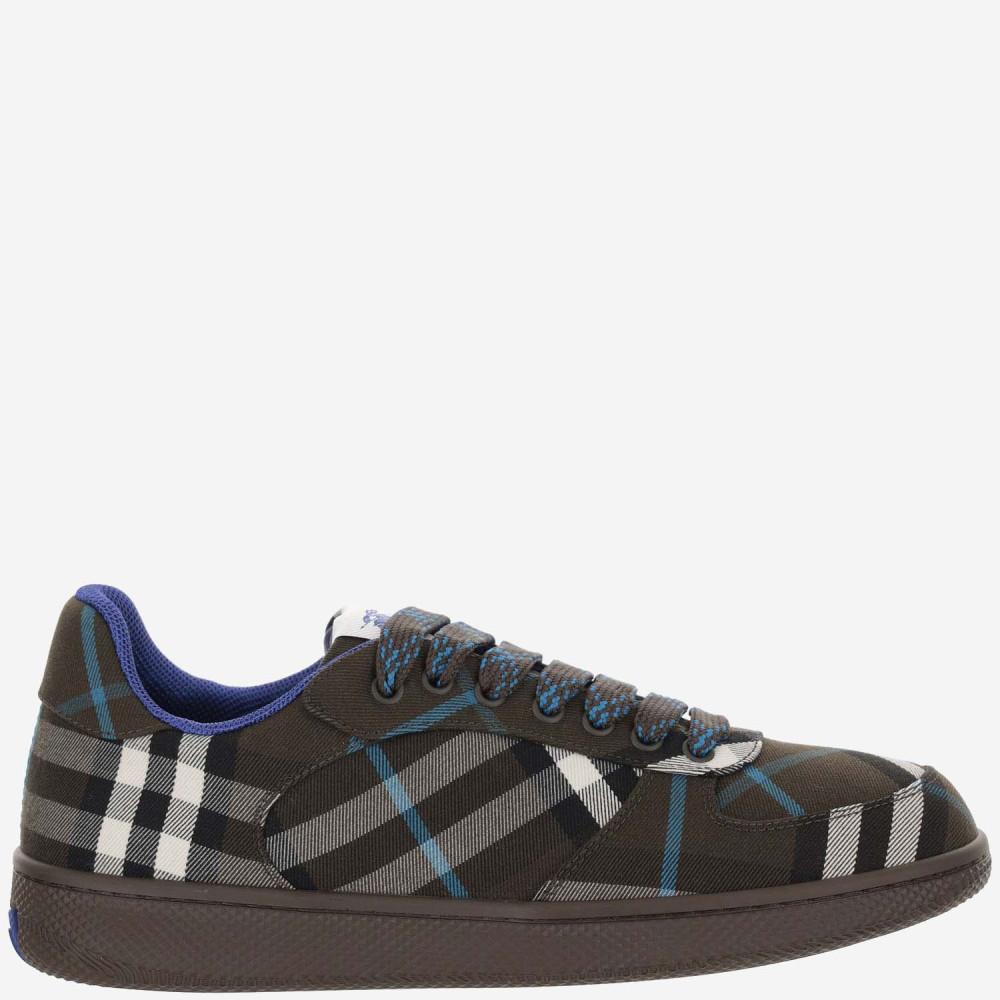 Shop Burberry Black Lace Up Sneakers