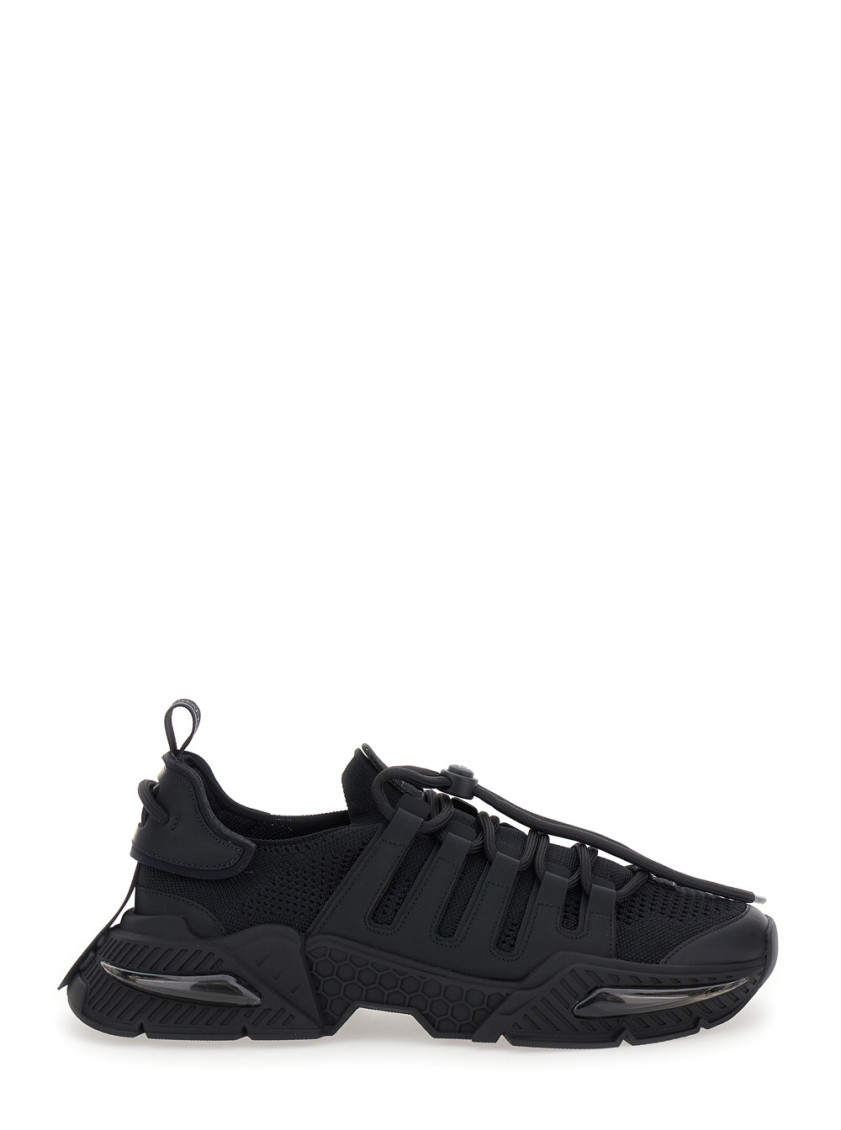 Dolce & Gabbana Black Sneakers With Chunky Sole And Breathable Upper In Black