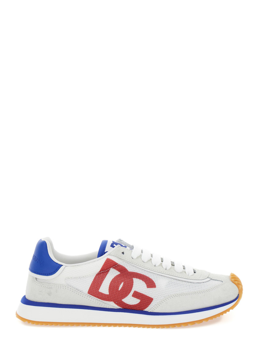 Dolce & Gabbana 'aria' Multicolor Running Sneakers With Logo Detail In White
