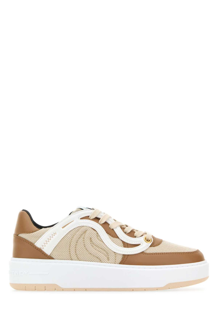 Shop Stella Mccartney Beige Two-tone S-wave Sneakers In Multicolor