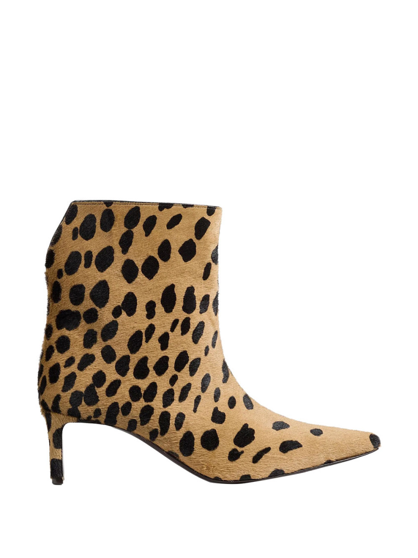 Khaite Ona Hyena-printed Calf Hair Ankle Boots In Neutral