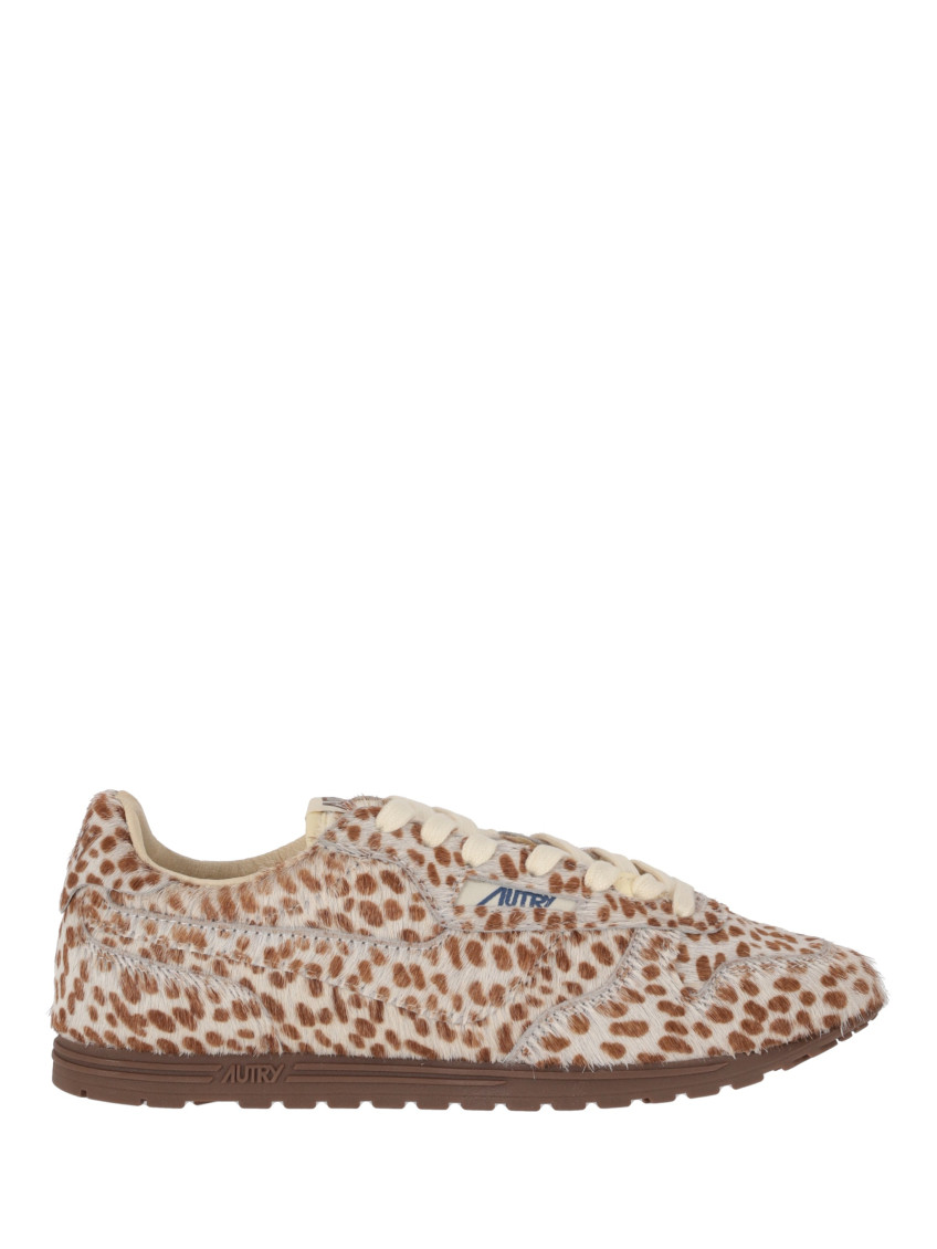 Autry Leopard Print Lace Up Sneakers In Animal Print