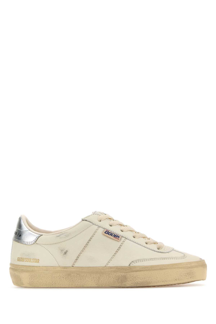 Golden Goose White Leather Soul Star Sneakers In White