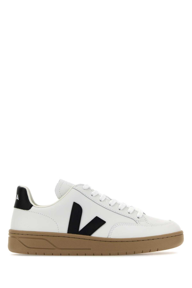 Veja V90 Chromefree Leather Sneakers In White