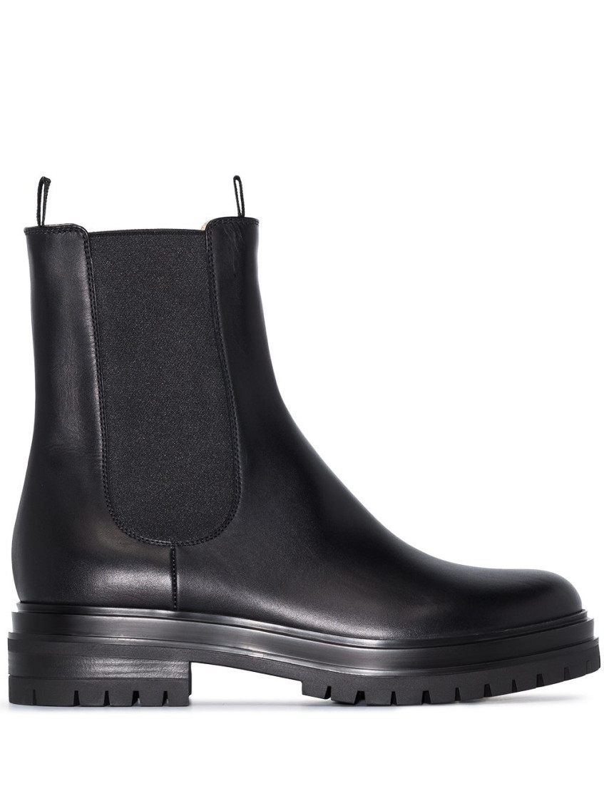 Gianvito Rossi Chester Leather Chelsea Boots In Black