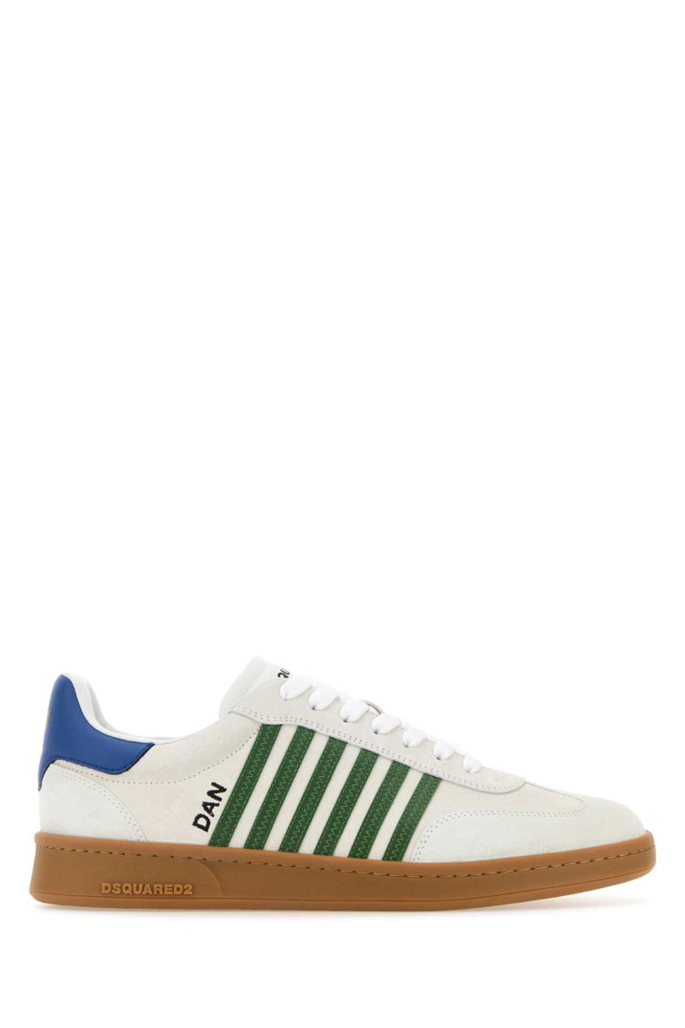 Dsquared2 Multicolor Canvas Boxer Sneakers In White