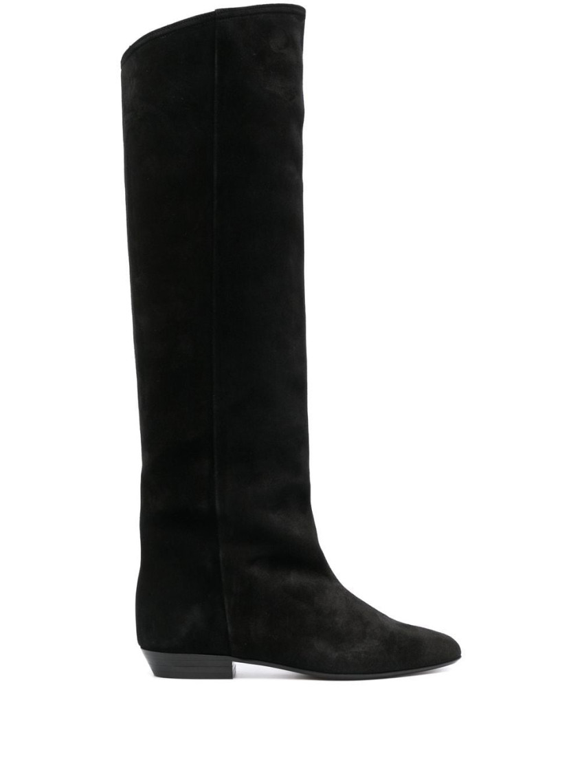 Isabel Marant Suede 60mm Knee Boots In Black