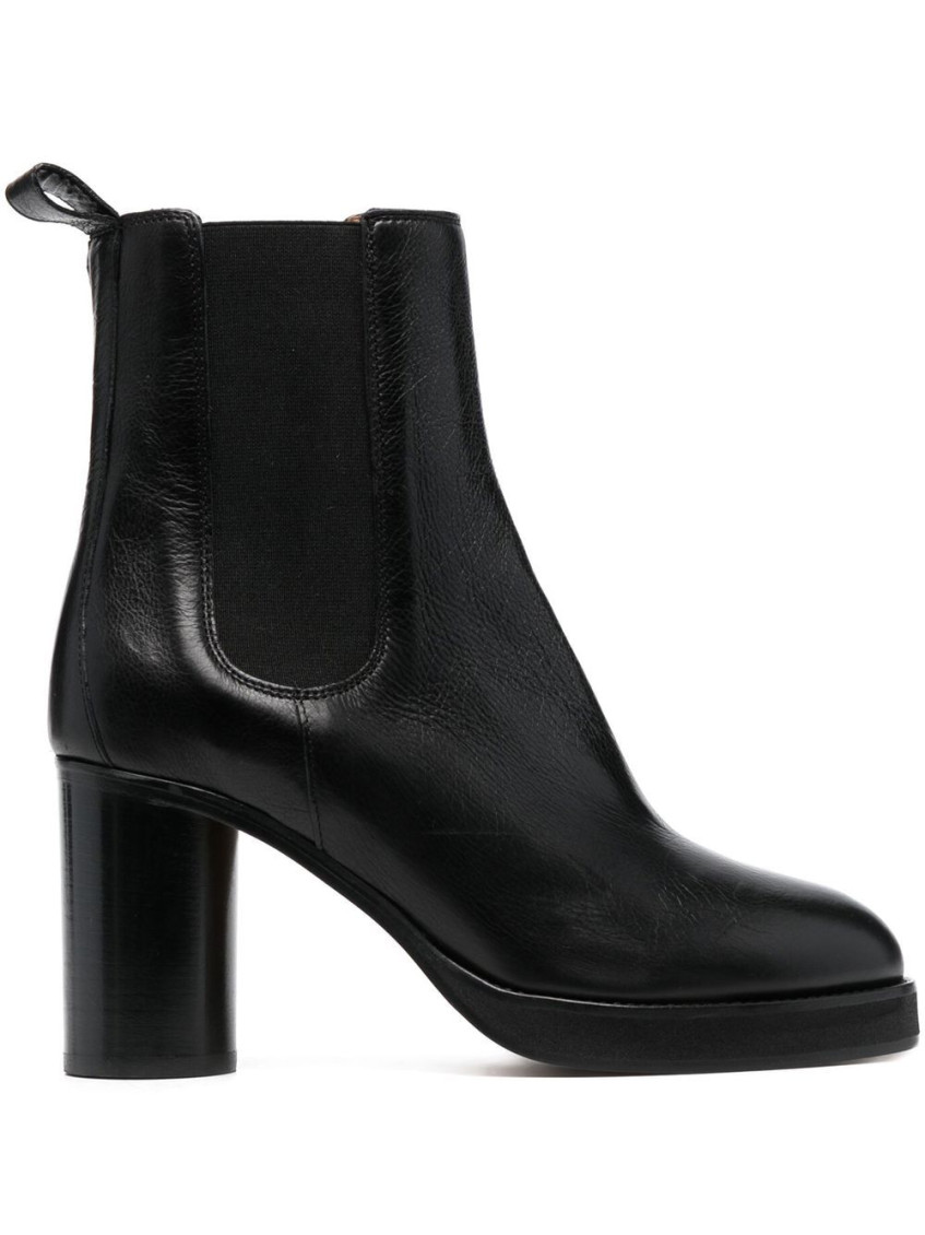 Isabel Marant Black Black Lalix Leather Ankle Boots In Black