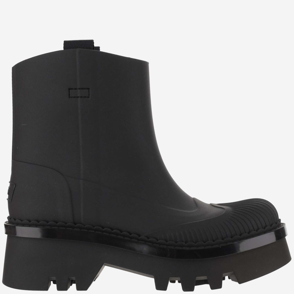 Chloé Rubber Solid Color Ankle Boots With Heel 6cm In Black