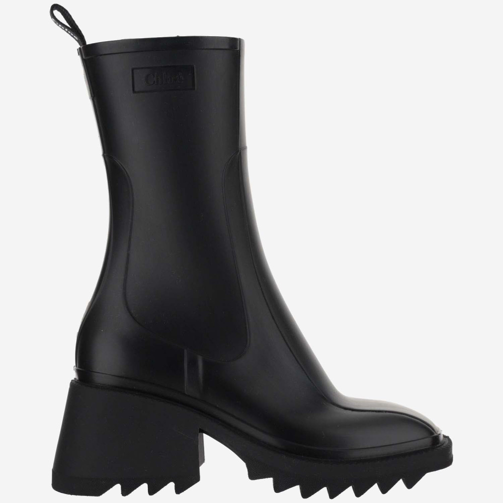 Chloé Chloe Women Black Rubber Ankle Boots In Black