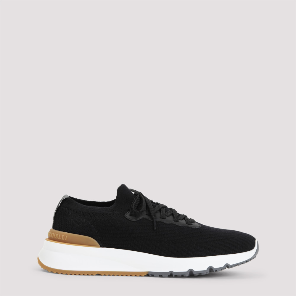 Brunello Cucinelli Sneakers With Mesh Panels In Black