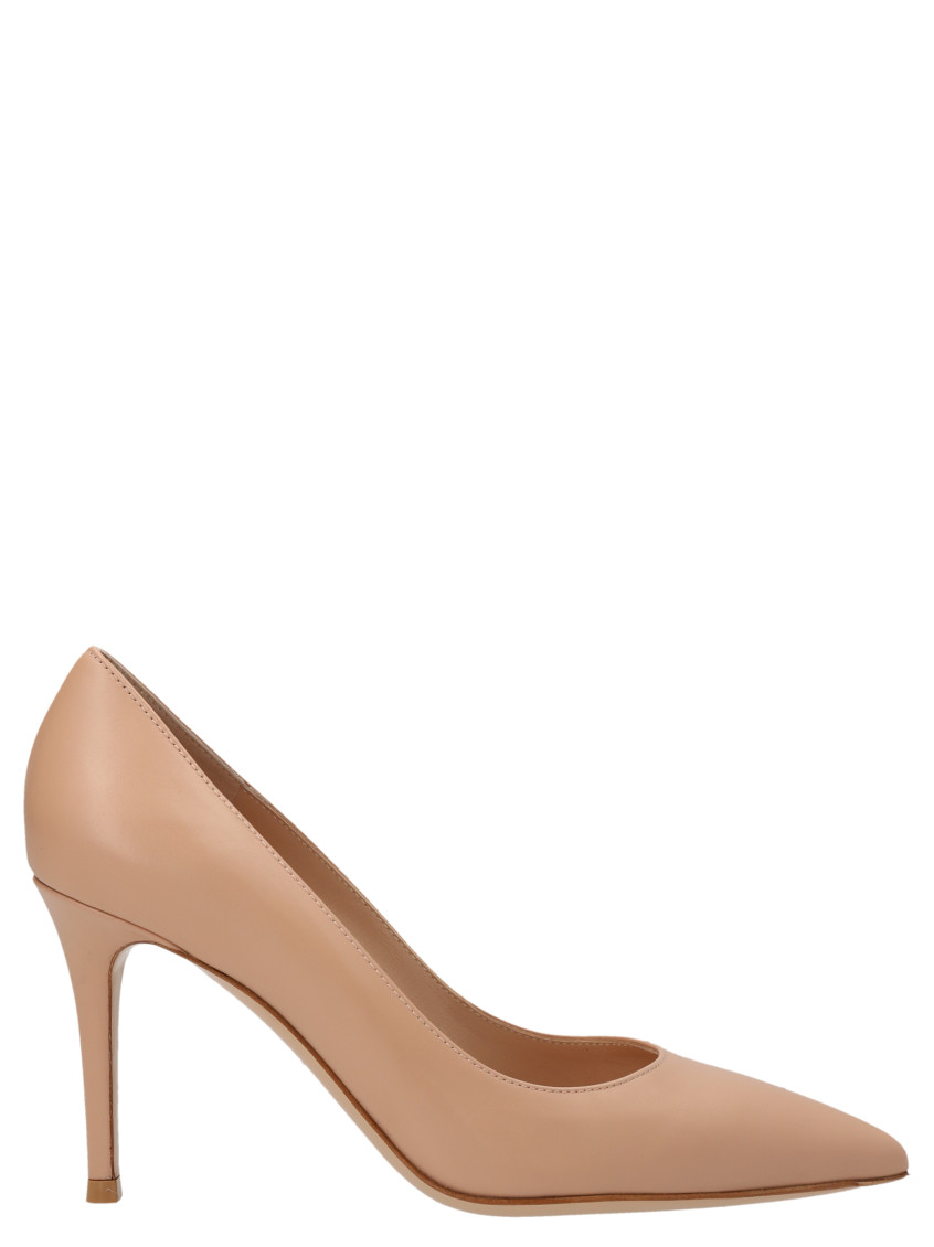 Shop Gianvito Rossi Beige Slip On Pumps