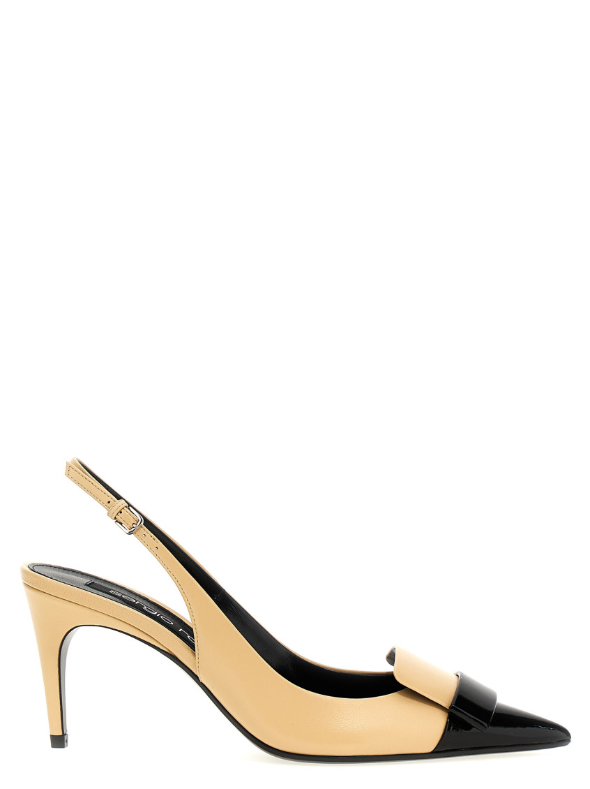 Shop Sergio Rossi Beige Sr1 Slingback Heels