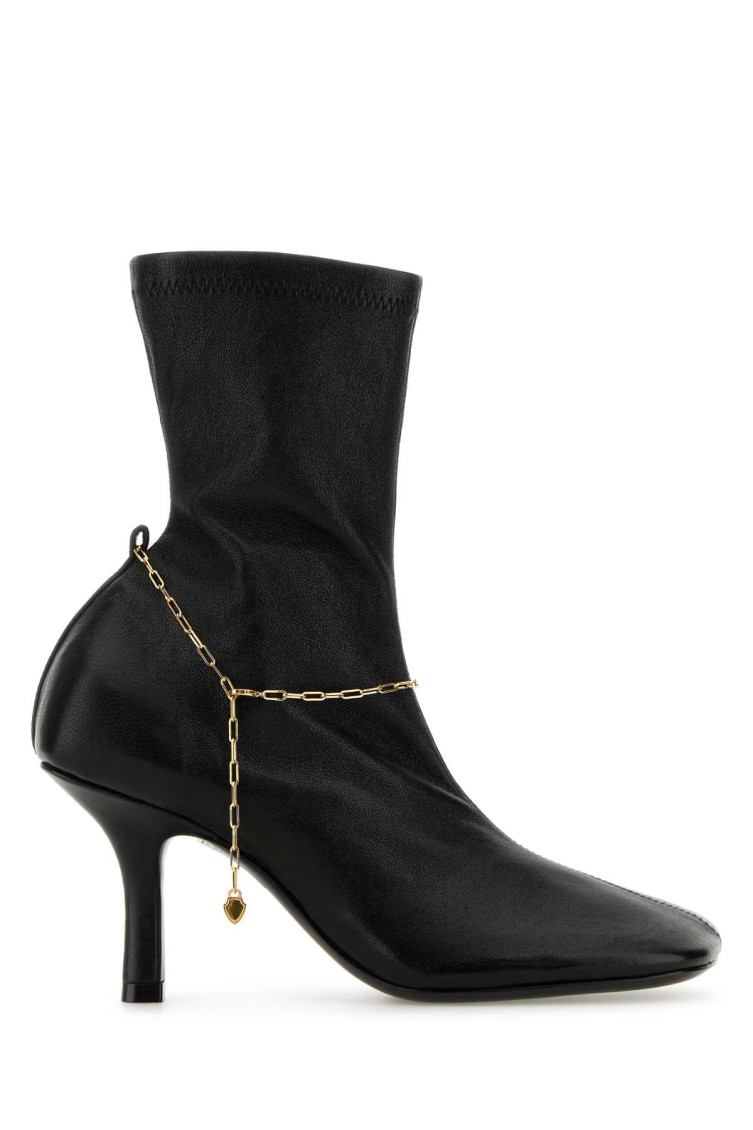 Burberry Leather Ankle Boots Chain Detail