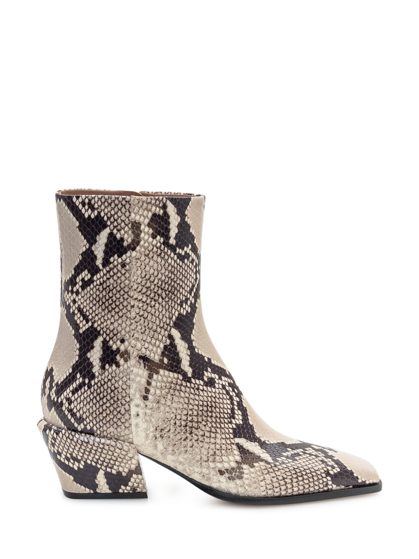 Paris Texas Natural Printed Ankle Boots In Multi
