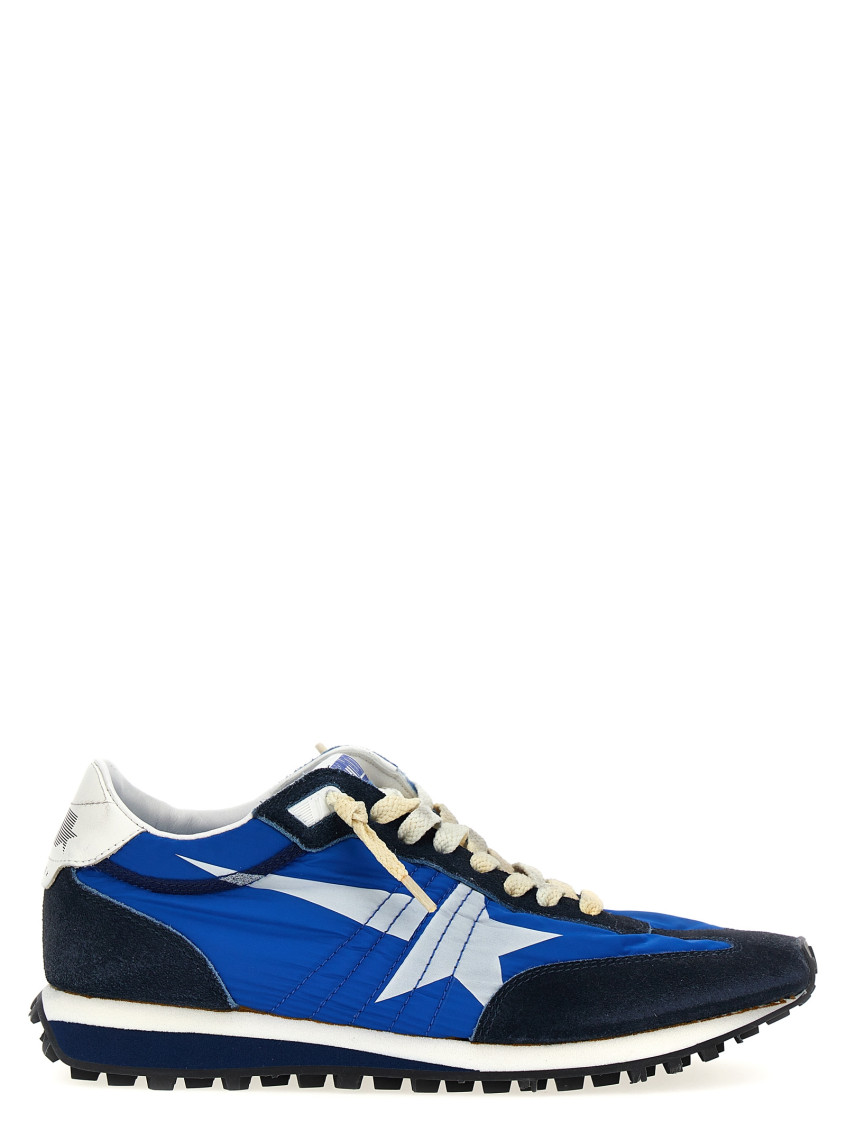 Golden Goose Running Marathon Nylon Upper Suede In Blue