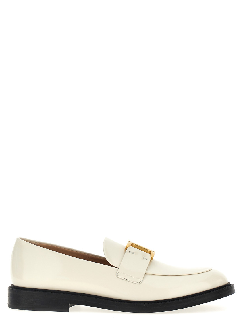 Chloé Marcie Embellished Leather Loafers In White