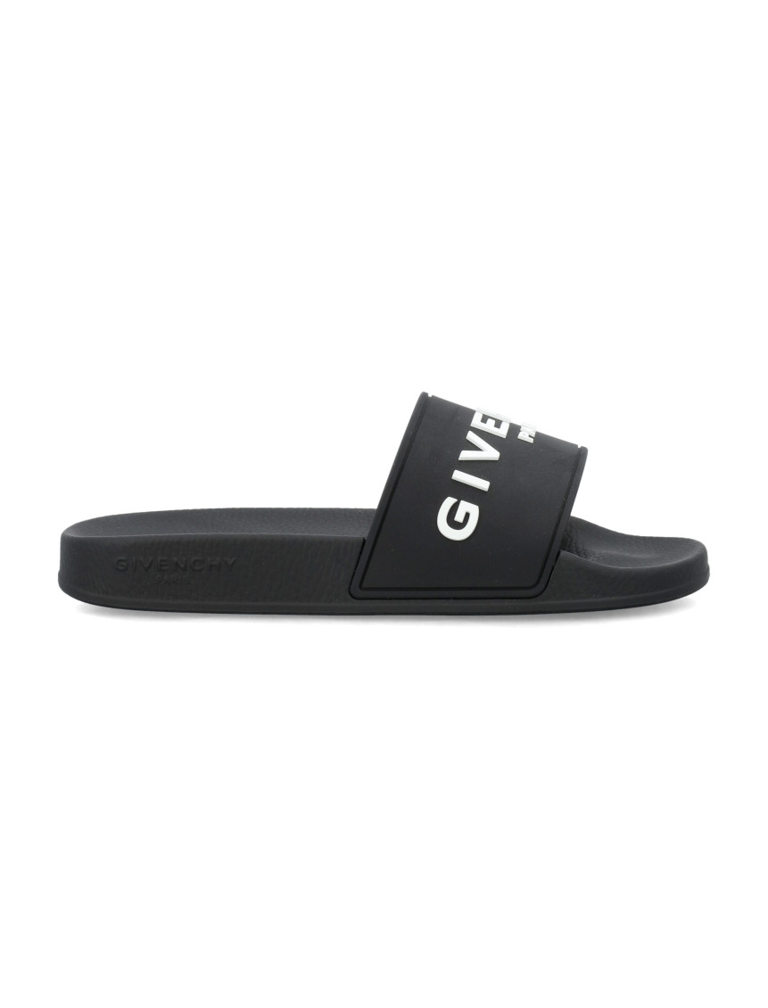 Shop Givenchy Black Logo Slides